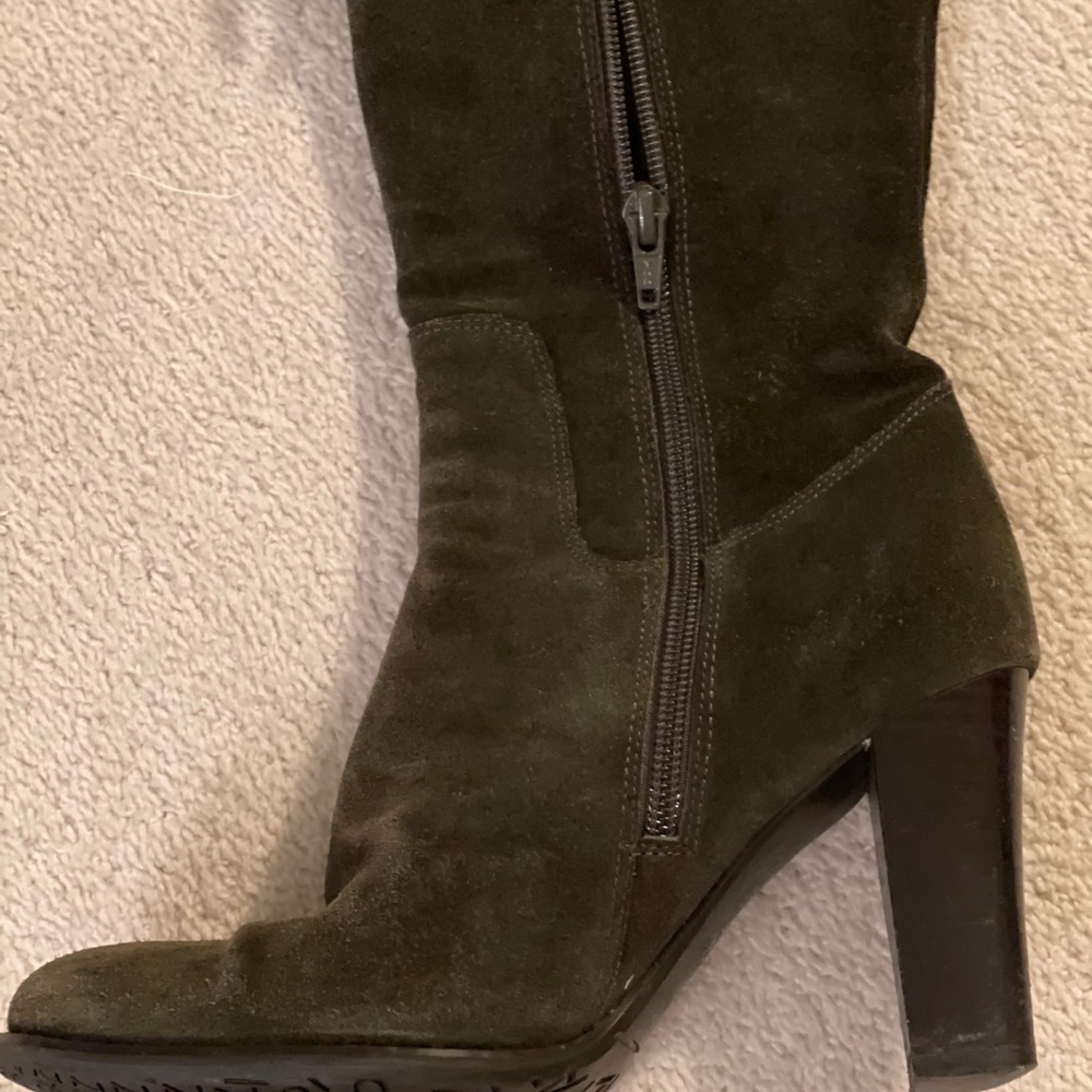 Paz di Apepazza Dark Green Suede Heeled Boots - Picture 5 of 9